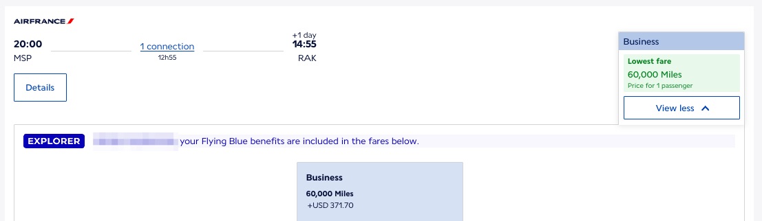 The Best Ways to Use Air France/KLM Flying Blue Miles 46 MSP-RAK Flying Blue miles