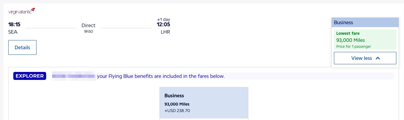 The Best Ways to Use Air France/KLM Flying Blue Miles 42 SEA-LHR Flying Blue miles