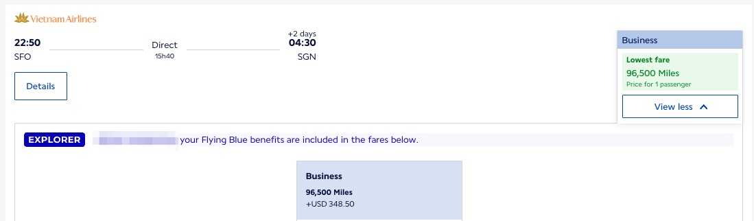 The Best Ways to Use Air France/KLM Flying Blue Miles 51 SFO SGN Flying Blue miles