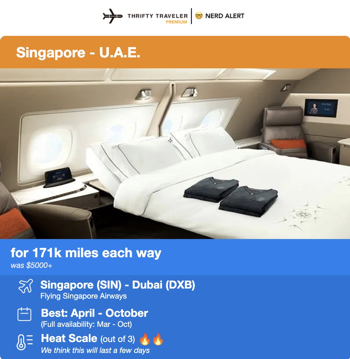 First Class Flights: The Best Deals For the Best Seats on the Plane 40 Singapore Suites flight deal for 171,000 points each way