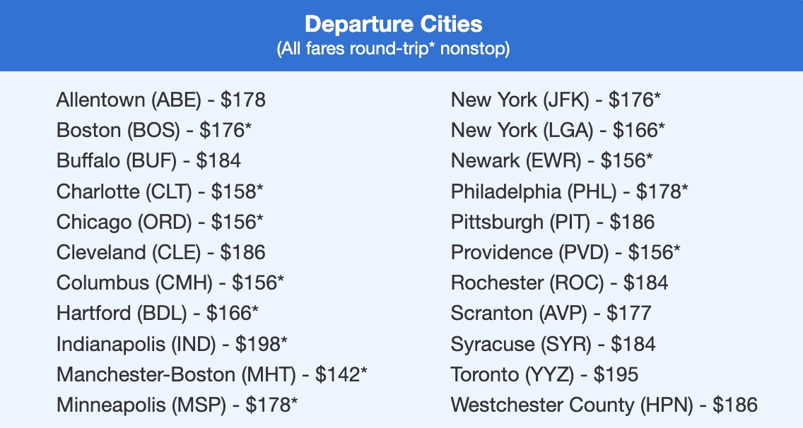Fort Myers flight deal with fares in the $100s roundtrip