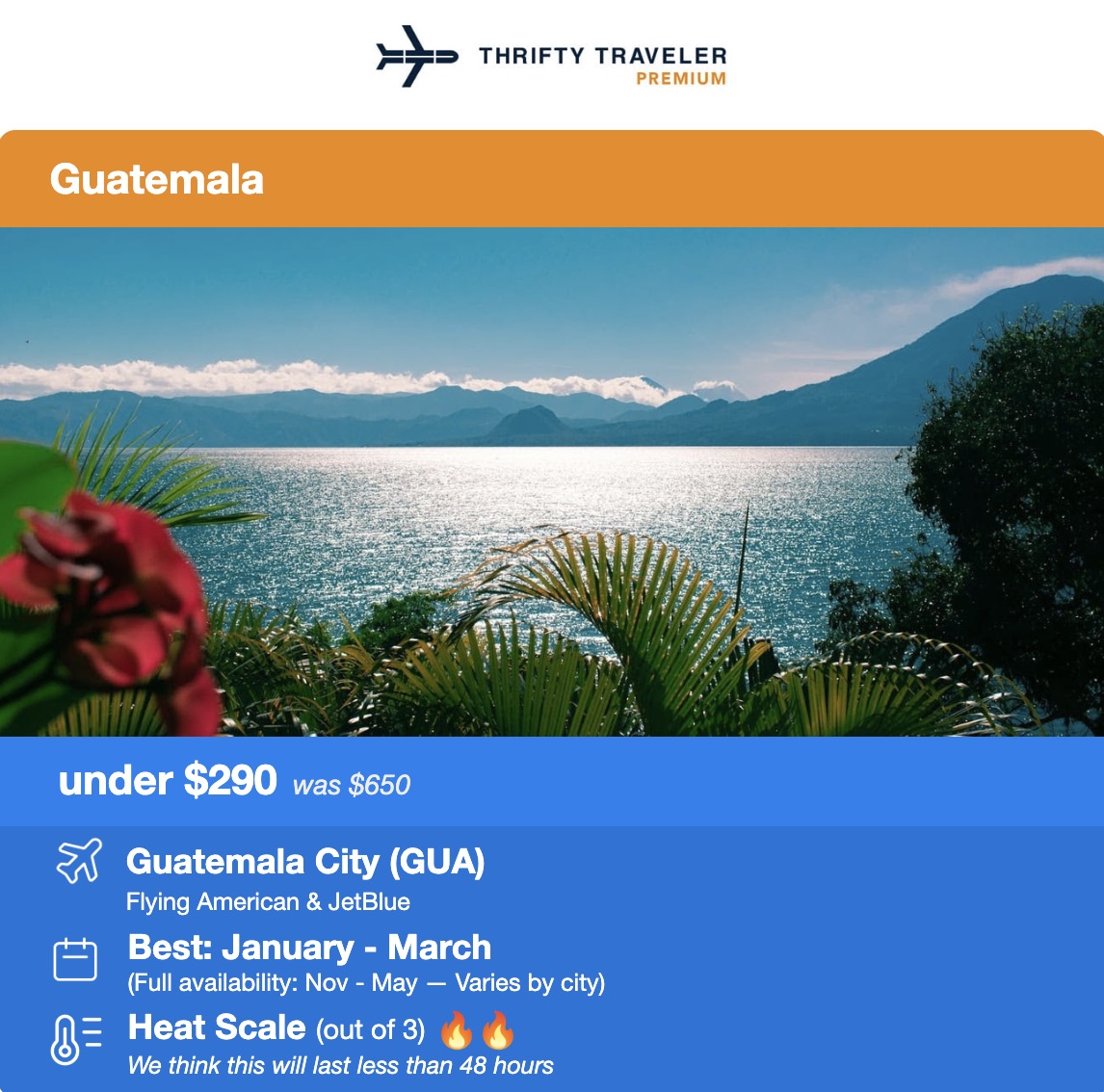 Guatemala flight deal under $290 roundtrip. 