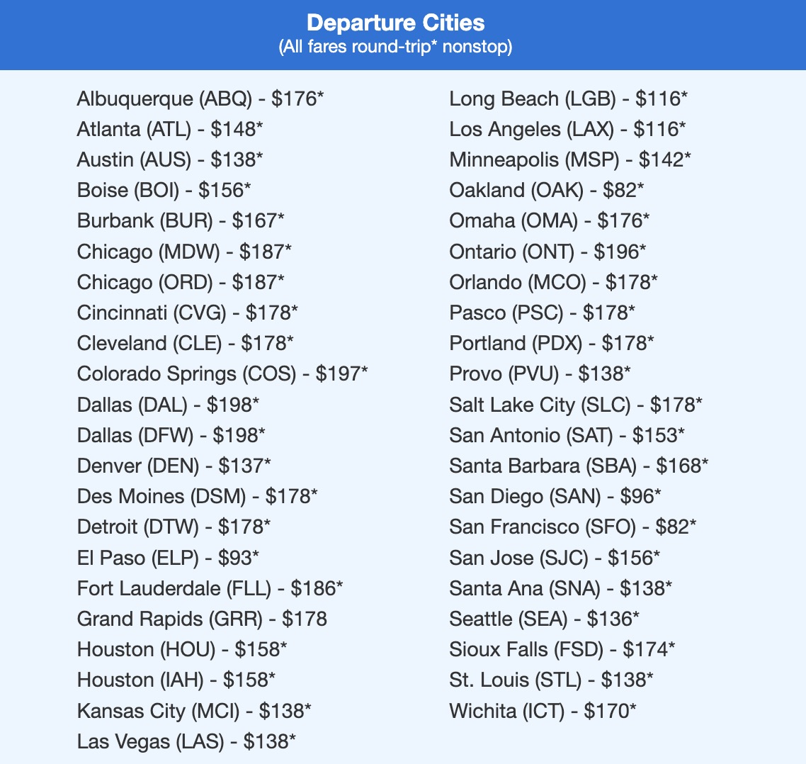 Phoenix flight deal for fares in the $100s roundtrip