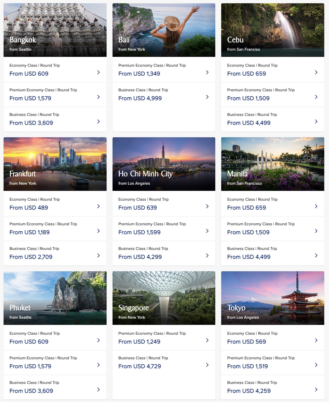 Other Singapore fares included in the sale