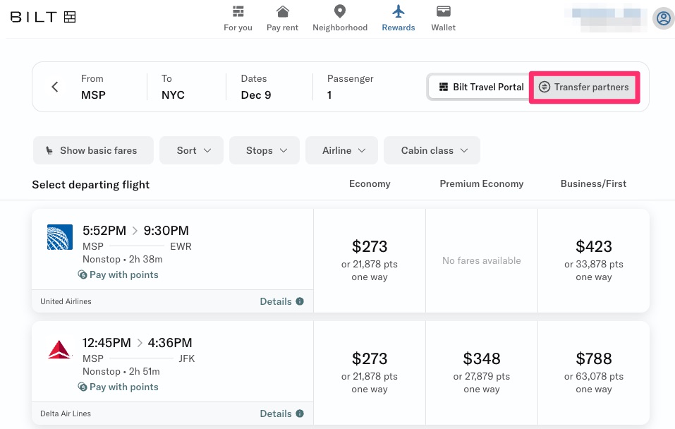 bilt point me search