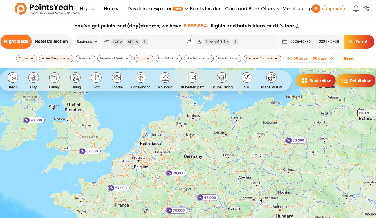 daydream explore map on pointsyeah