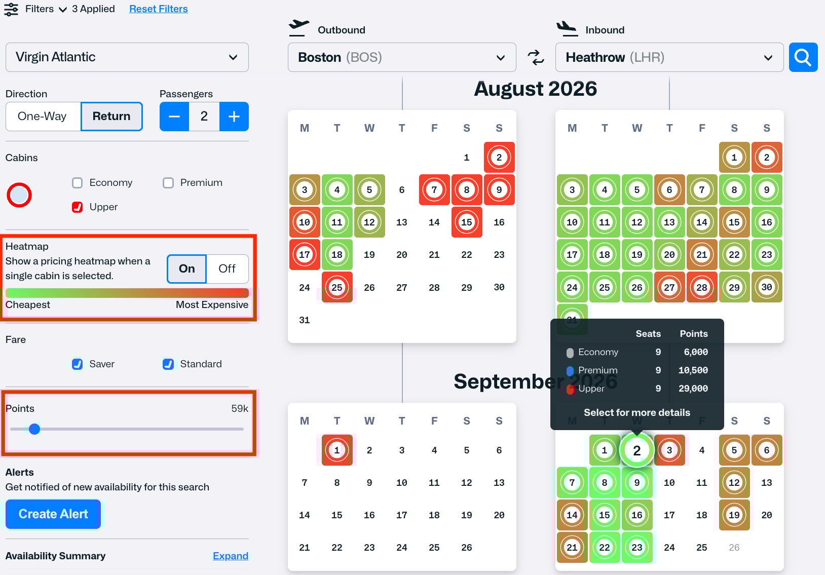 highlighting the heatmap feature on seatspy tool