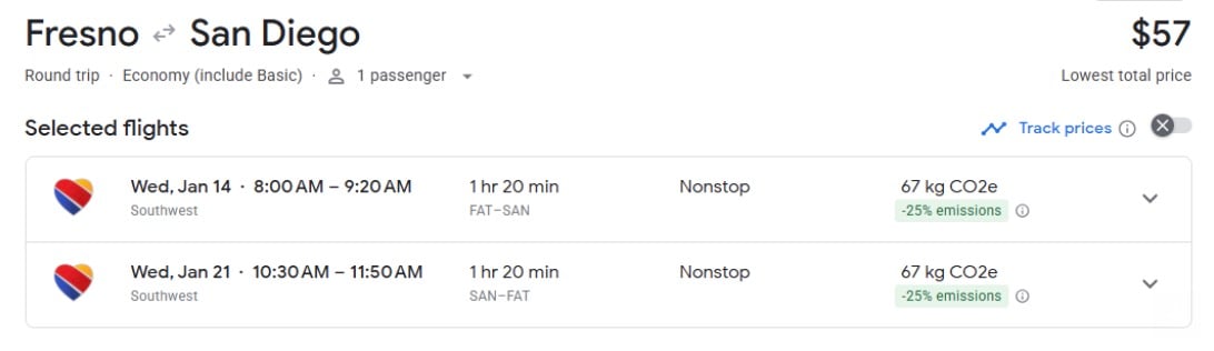 Thrifty Traveler Wrapped: 2025 Flight (& Hotel) Deals, by the Numbers 15 Fresno San Diego airfare