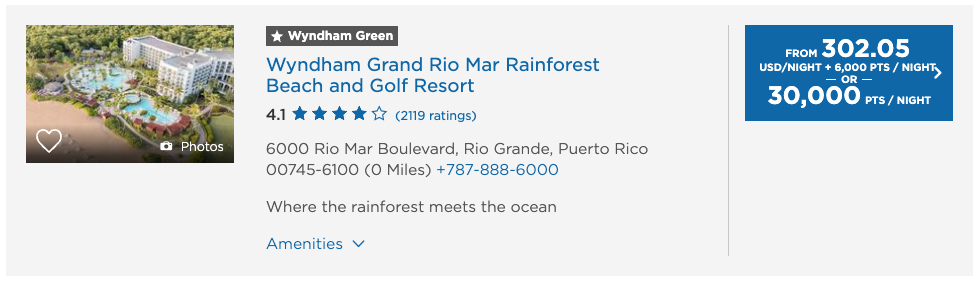 5 Ways to Use Chase Ultimate Rewards Points to Book Hotels 14 Wyndham Grand Rio Mar, Puerto Rico, for 30,000 points per night.