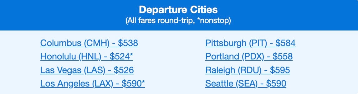 Tokyo airfare in the $500s roundtrip
