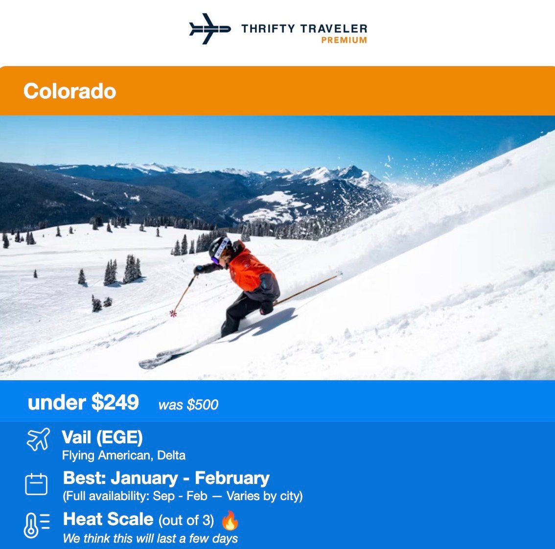Vail Colorado flight deal