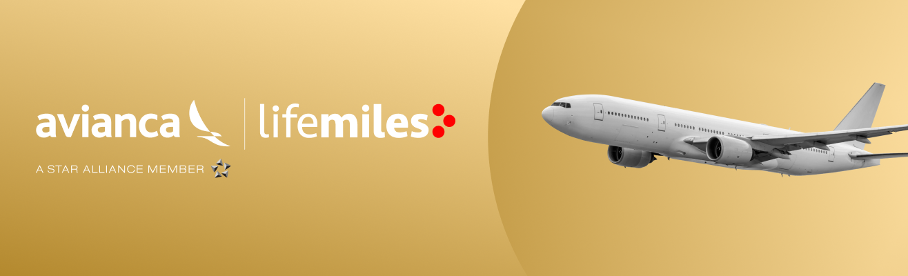 Aviance Life Miles banner with an airplane