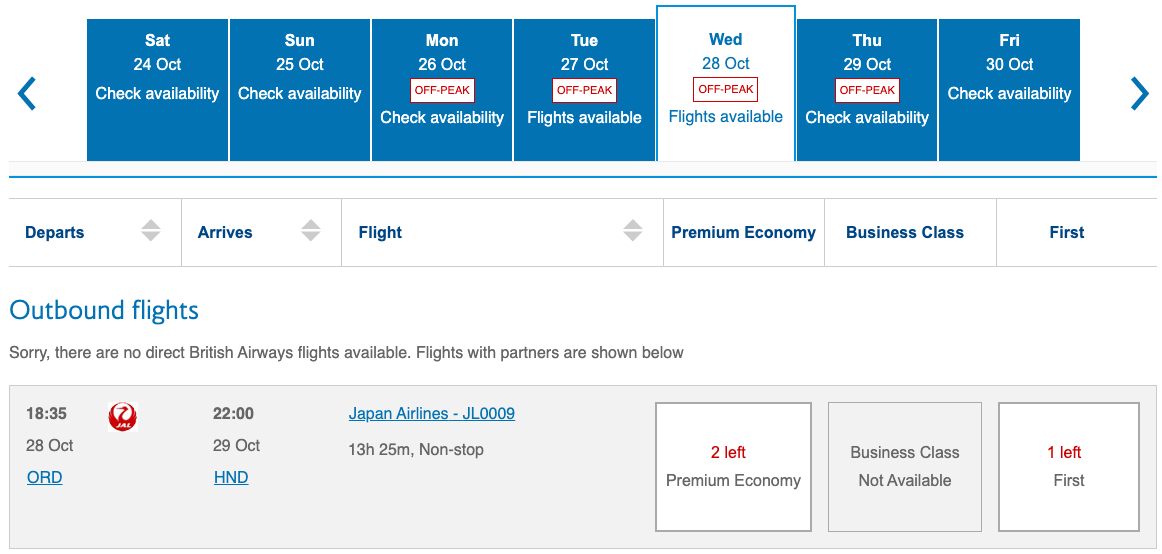 Trying to Use Your Miles? The Best Websites for Finding Award Availability 35 British Airways search