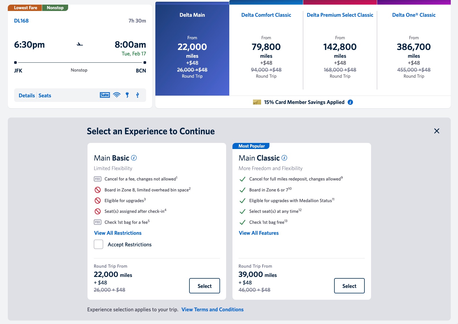 delta main basic vs main fare