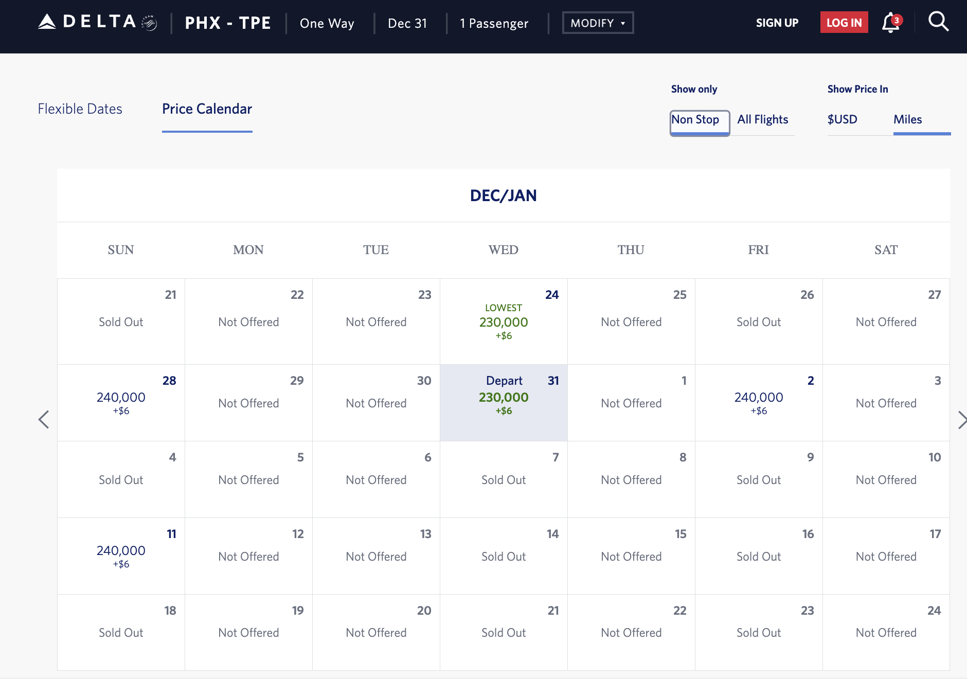 Trying to Use Your Miles? The Best Websites for Finding Award Availability 47 delta search for PHX to TPE