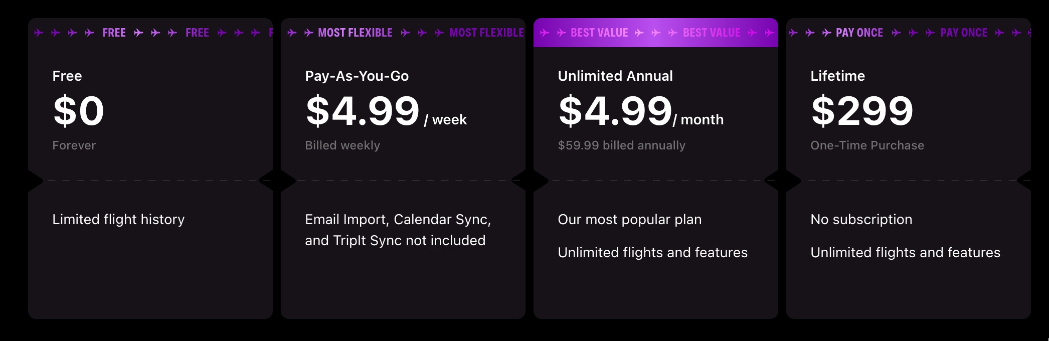 flighty pricing tiers
