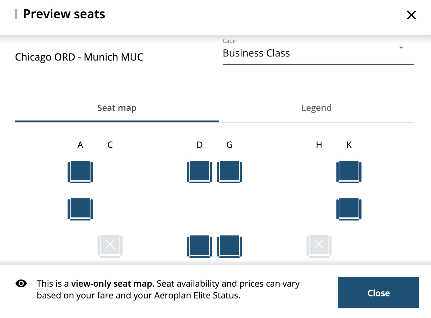 Trying to Use Your Miles? The Best Websites for Finding Award Availability 59 Aeroplan displays Lufthansa seat map