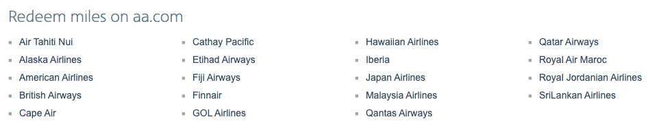 Trying to Use Your Miles? The Best Websites for Finding Award Availability 31 airlines you can redeem miles for on AA website