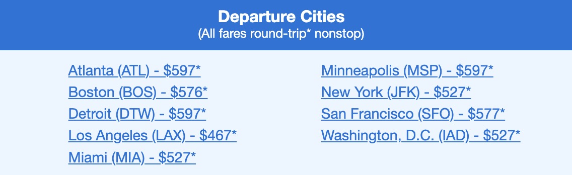 Rome Nonstop flights in the $500s and $400s roundtrip. 