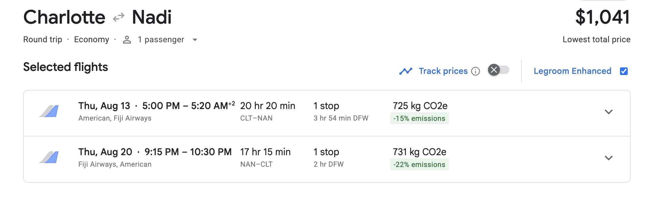 Flights Expensive From Your Airport? What to Do If You're a 'Hub Captive' 8 CLT - NAN airfare for $1,041