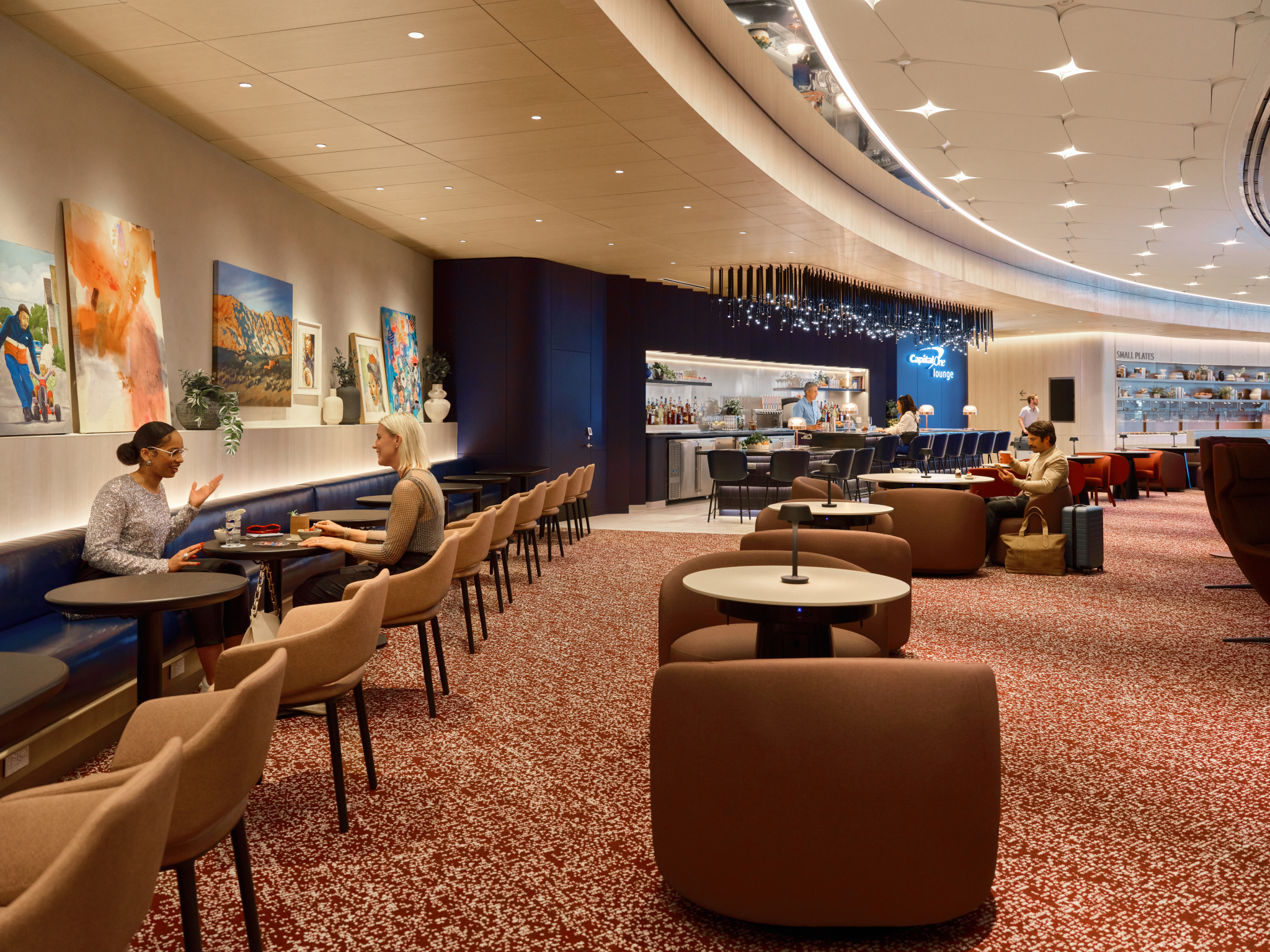 Lounge seating area in an airport. 