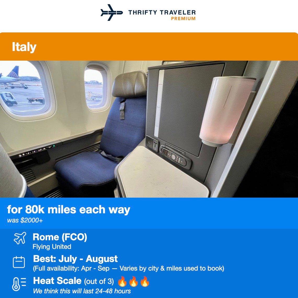 United polaris business class for 80,000 miles each way