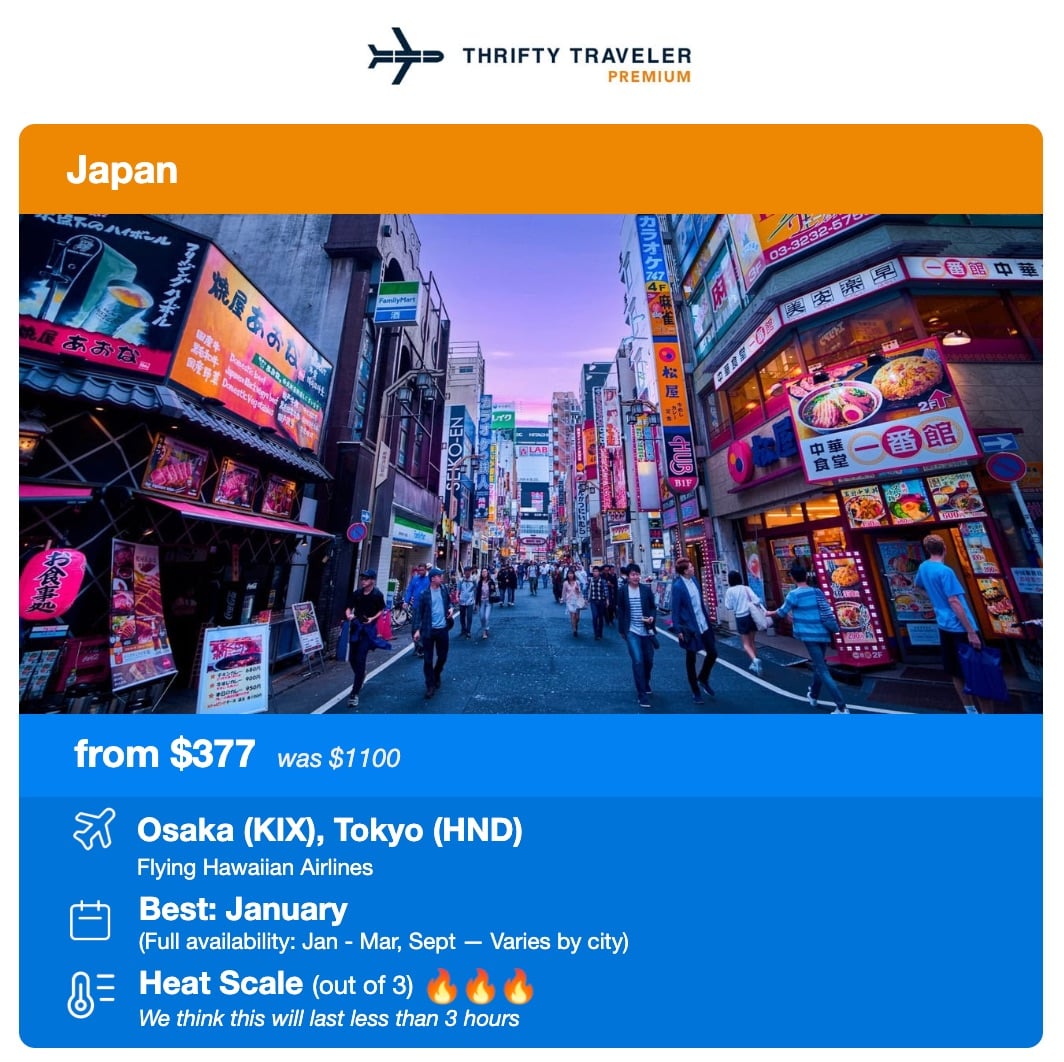 Destinations Where Your Dollar Will Go Further This Year 2 flights to tokyo and osaka from $377 thrifty traveler premium