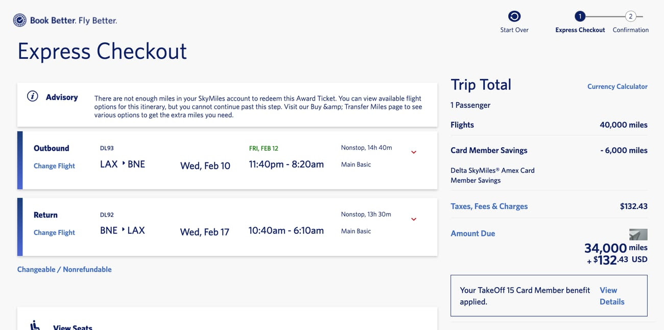 Amazing Delta SkyMiles Deal: Australia & New Zealand from 34K SkyMiles RT! 1 delta flight from la to brisbane for 34,000 skymiles
