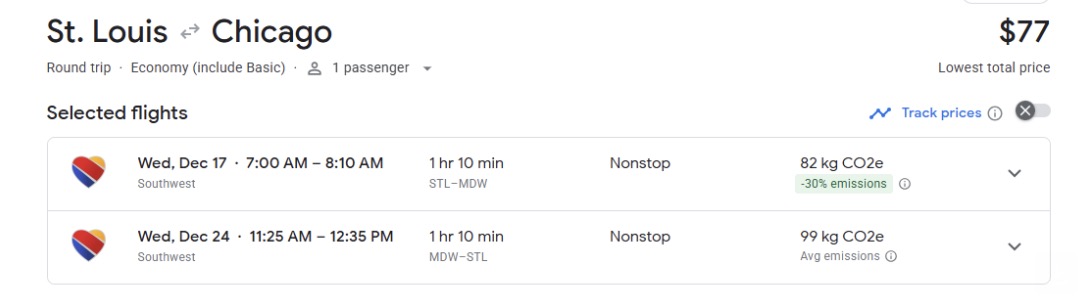 STL-Chicago for $76 roundtrip