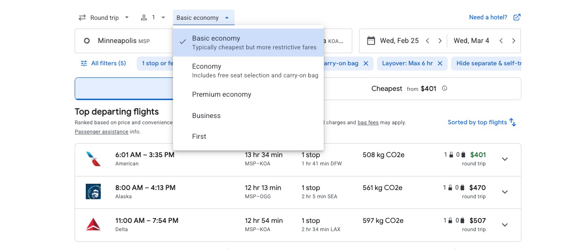 google flights now lets you filter out basic economy... Google Flights Officially Adds Basic Economy Filter, Teases New AI ...