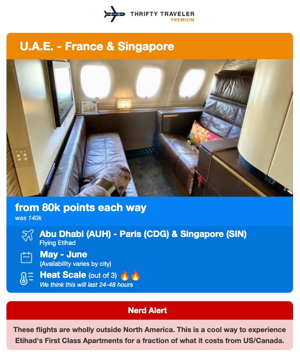 thrifty traveler premium alert for etihad apartments
