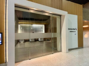 AA Admirals club lounge entrance in Sao Paulo