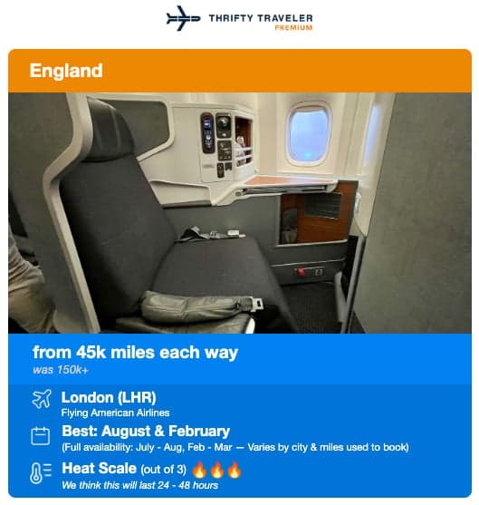 American Airlines business class deal