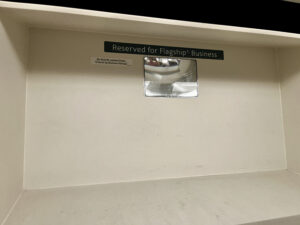American biz class overhead bins