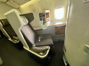 American Airlines business class row 3