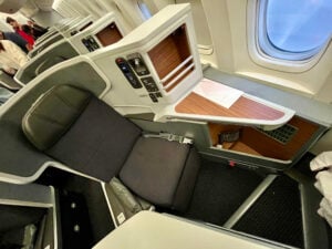 AA biz class seat from above