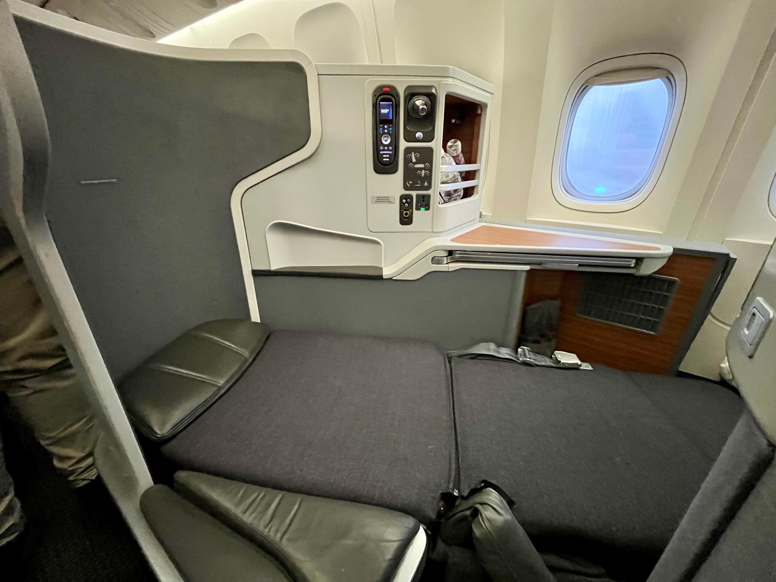 American Airlines business class lie-flat seat