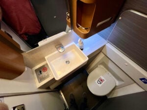 American Airlines business class bathrooms