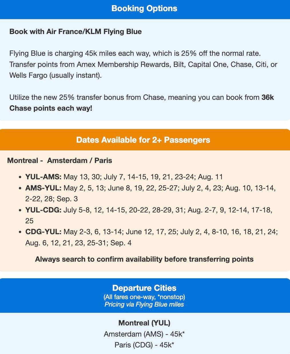 Air France business class flight deal from Montreal to Amsterdam and Paris. 