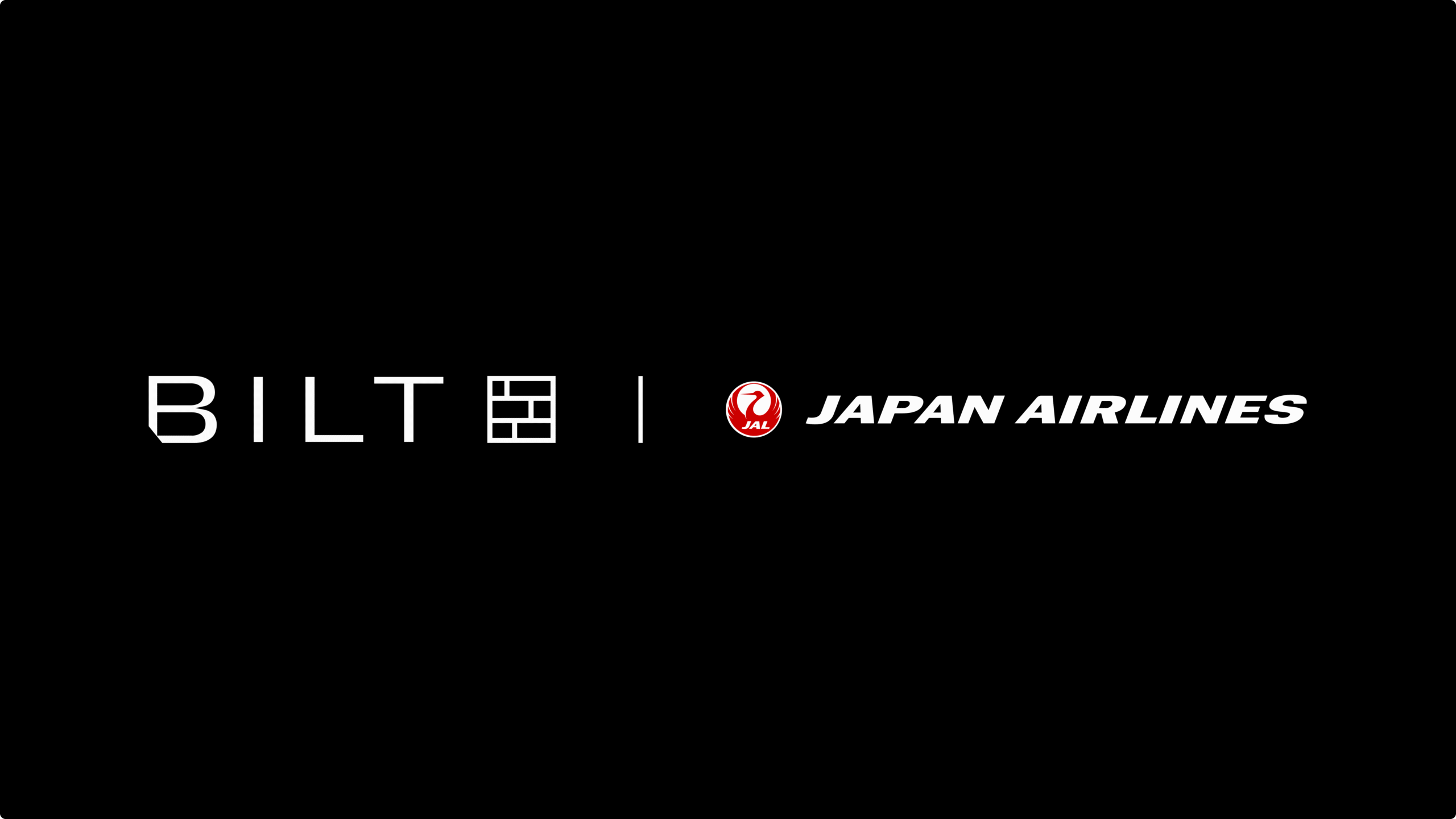Bilt Rewards and Japan Airlines logos on a black background
