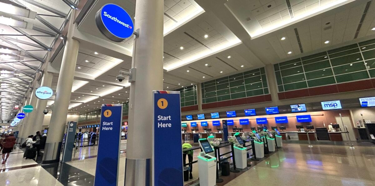 Southwest airport kiosks at Minneapolis International Airport