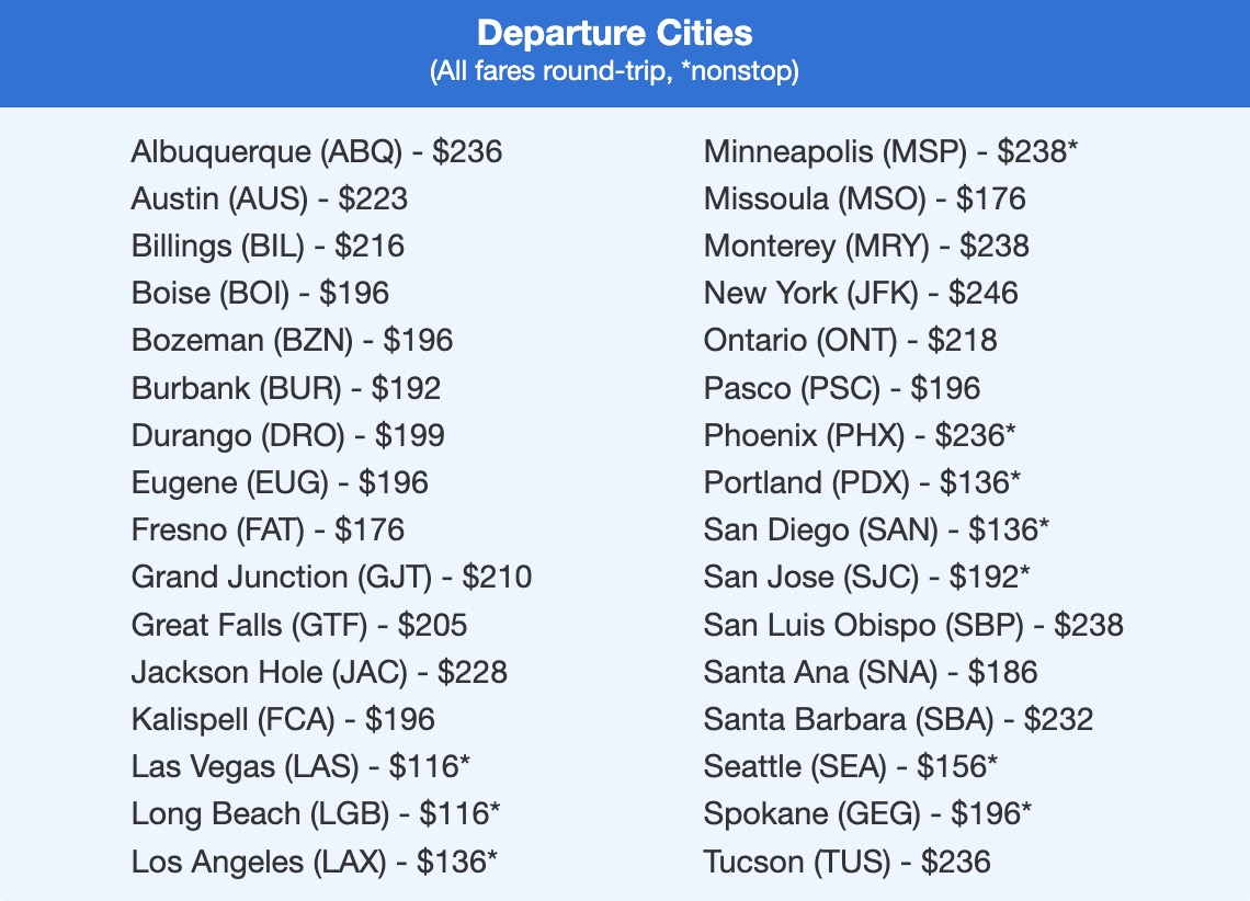 Biz Class Seats & 4th of July Retreats: The Best Cheap Flights for Summer 2026 (So Far) 1 Lake Tahoe flight deal with fares under $249 roundtrip.