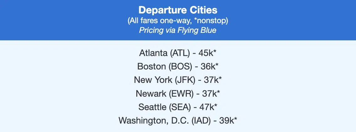 SAS business class to Europe from 37,000 points each way.