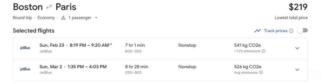 Boston to Paris mistake fare for $218 roundtrip. 