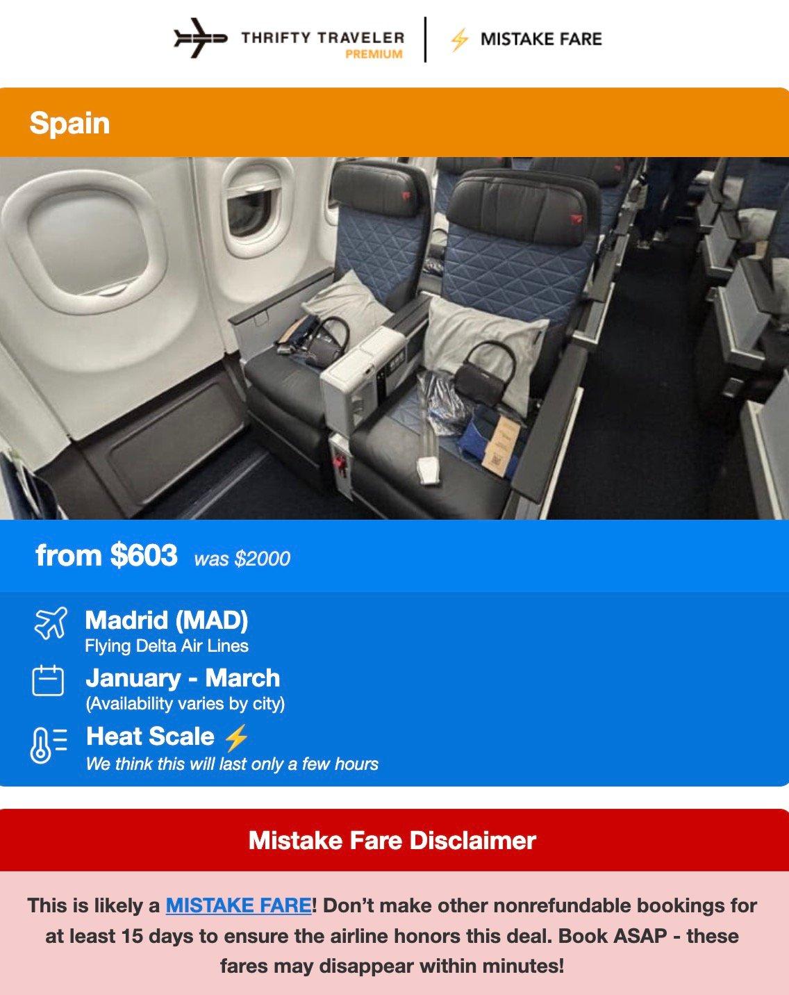 Delta Premium SElect mistake fare from $603 roundtrip. 