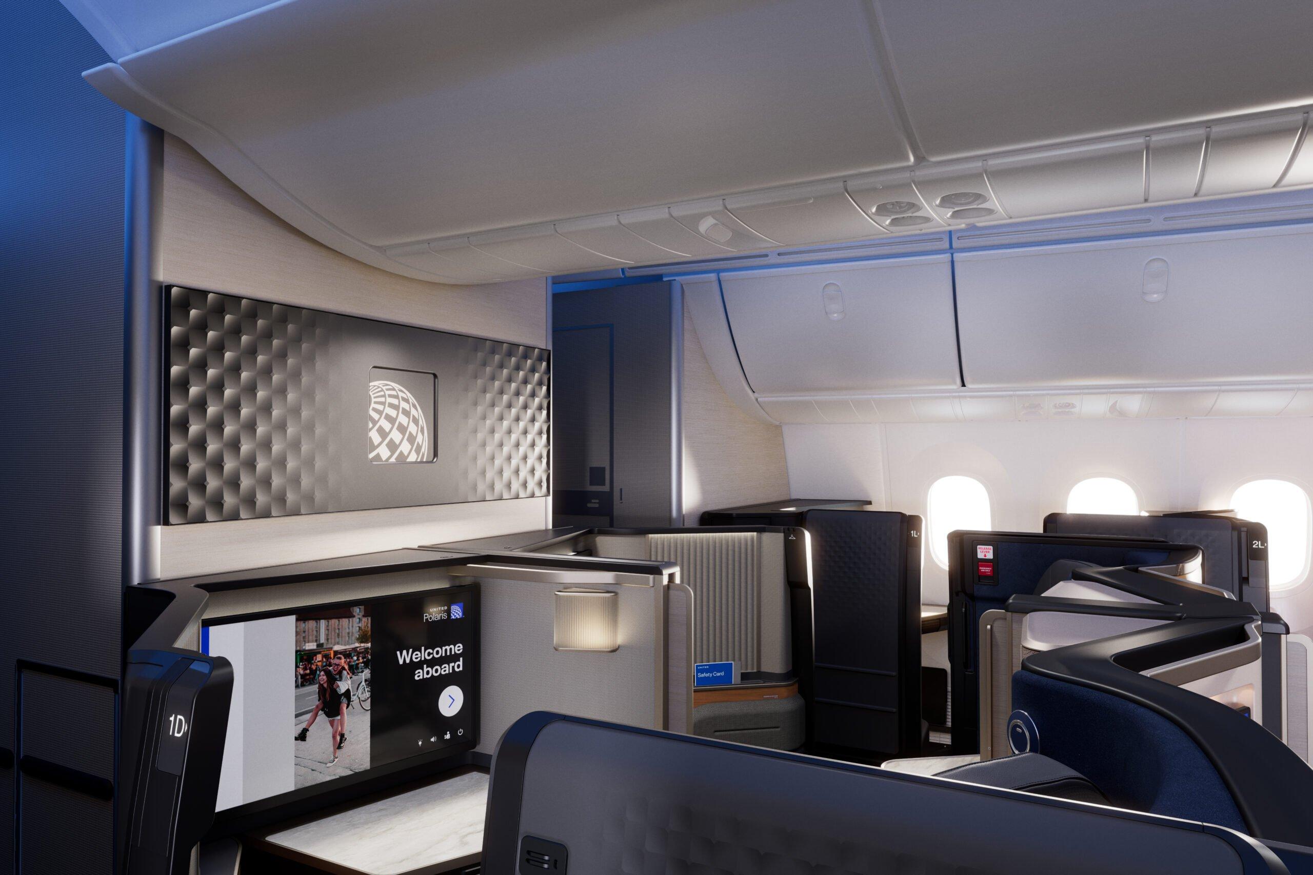 united polaris business class cabin