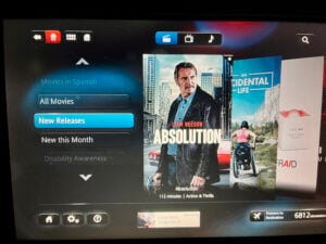 American Airlines business class movies