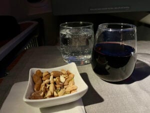 AA biz class nuts and beverage