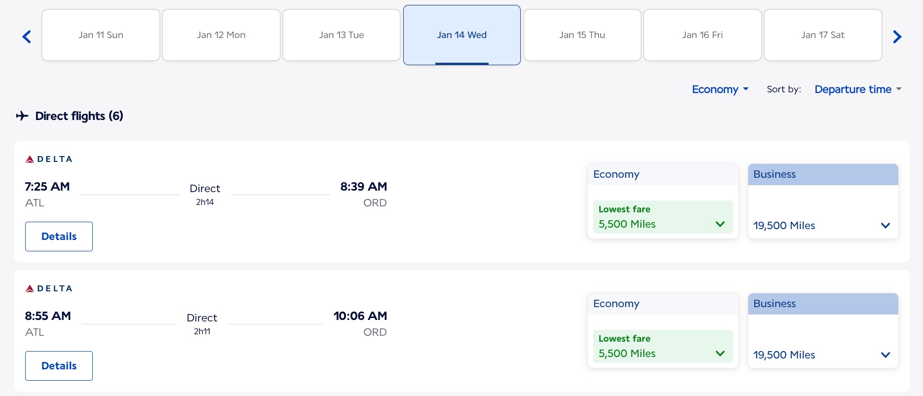 atlanta to chicago flights for 5,500 miles