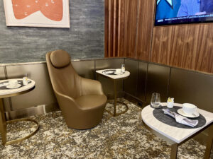 bucket seats in Delta One Lounge LAX